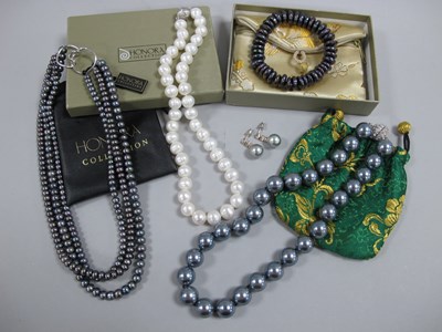 Lot 5 - Honora Modern Three Row Fresh Water Pearl Bead...