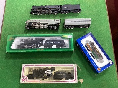 Lot 391 - Five HO Gauge U.S.A Outline Locomotives...