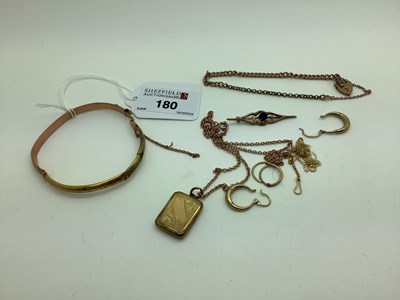 Lot 180 - A 9ct Gold Hinged Bangle, (damages) (6.7grams);...