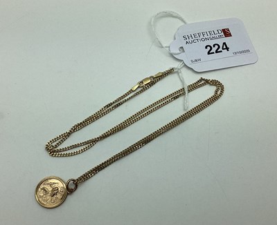 Lot 224 - A 9ct Gold St Christopher Pendant, on a 9ct...