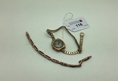 Lot 116 - A Vintage 9ct Gold Cased Ladies Wristwatch,...