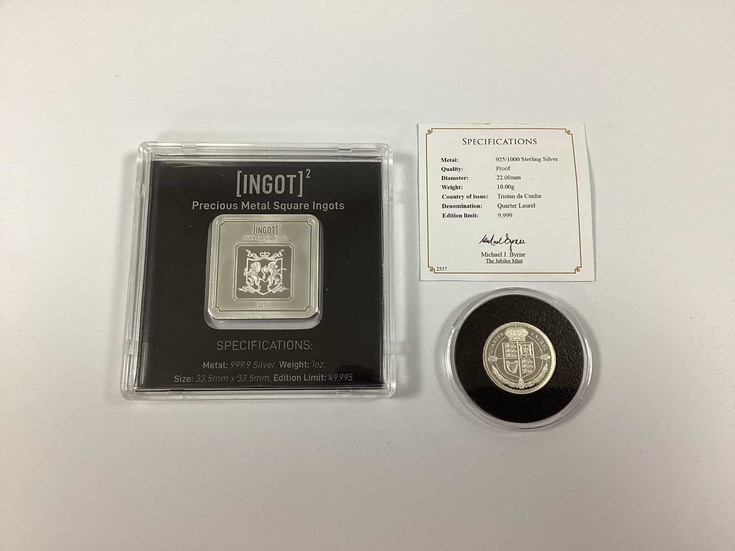 Lot 371 - 2019 CPM Coins 1oz Fine Silver Ingot, together...