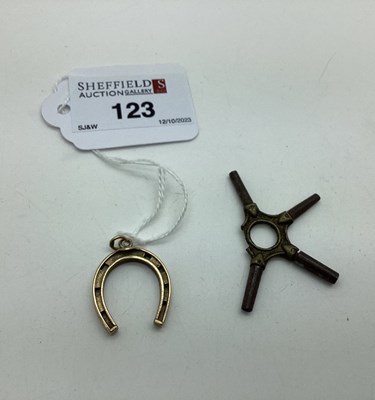 Lot 123 - A Horseshoe Pendant, (indistinctly stamped);...