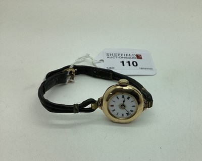 Lot 110 - A Vintage 15ct Gold Cased Ladies Wristwatch,...