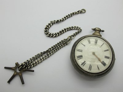 Lot 163 - A Georgian Hallmarked Silver Cased Pair Case...