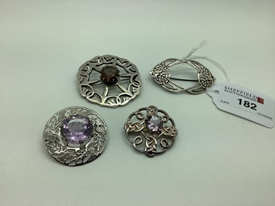 Lot 182 - Scottish Hallmarked Silver and Other Brooches,...