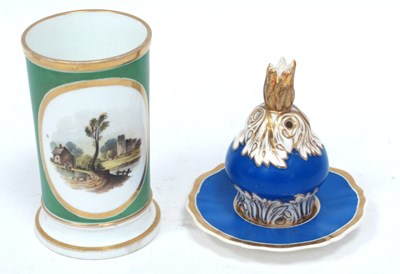 Lot 1062 - A Rockingham Porcelain Candle Holder and...