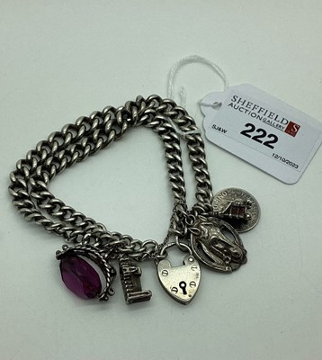 Lot 222 - A Graduated Curb Link Two Row Bracelet, to...