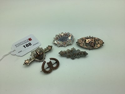 Lot 188 - Victorian and Later Hallmarked Silver Brooches,...