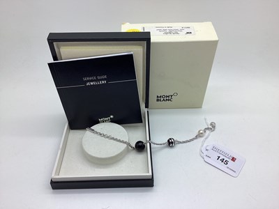 Lot 145 - Montblanc; A Modern Pearl and Onxy Bracelet,...