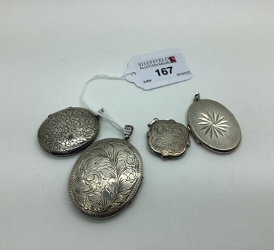 Lot 167 - A Large Hallmarked Silver Oval Locket Pendant,...