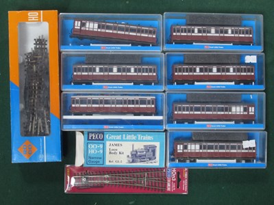 Lot 418 - Seven Peco OO9 Gauge Cased Coaches, Ref No's...