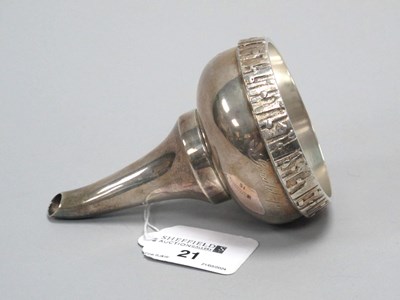 Lot 21 - A Modernist Hallmarked Silver Wine Funnel,...