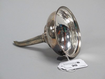 Lot 20 - A Georgian Hallmarked Silver Wine Funnel,...