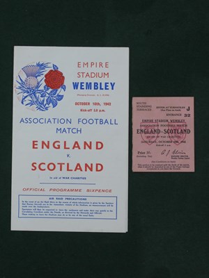 Lot 514 - 1942 England v. Scotland Football Ticket and...