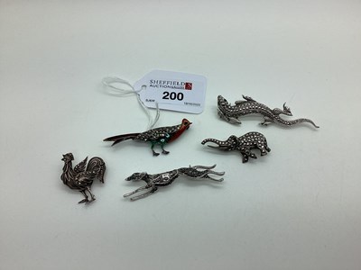 Lot 200 - Vintage Marcasite Set Brooches, including...