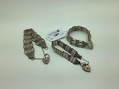 Lot 187 - A Fancy Gate Link Style Bracelet, to...