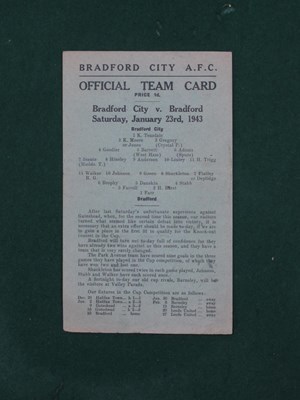 Lot 738 - Bradford City 1942-3 Programme v. Bradford...
