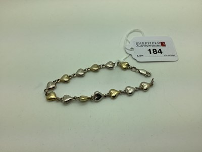 Lot 184 - A Modern QVC "925" Two Tone Heart Bracelet, of...