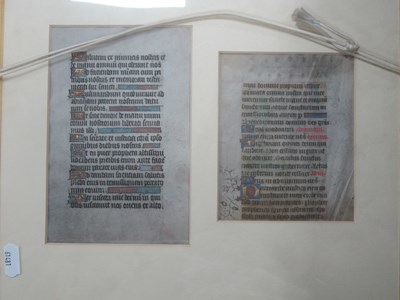 Lot 1344 - Two Pages of an Illuminated Manuscript on...