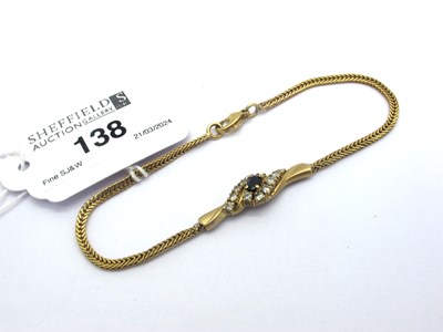 Lot 138 - A Modern 9ct Gold Bracelet, claw set to the...
