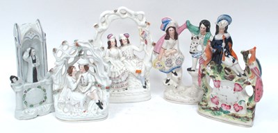 Lot 1025 - A Late XIX Century Staffordshire Flatback,...
