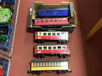 Lot 346 - Five 'G' Gauge Bogie Coaches, unboxed,...