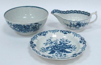 Lot 1045 - A Worcester Porcelain Sauce Boat, of fluted...