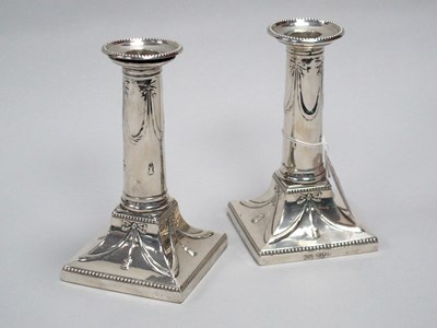 Lot 27 - A Pair of Hallmarked Silver Candlesticks,...