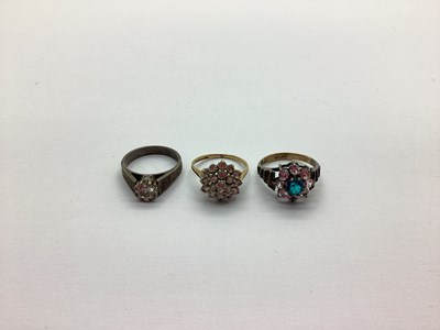 Lot 247 - A 9ct Gold Dress Ring, with cubic zirconia...