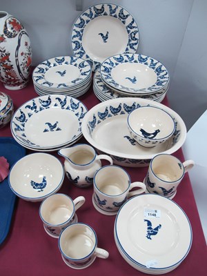 Lot 1148 - Emma Bridgewater Blue Cockerel and Hen Table...