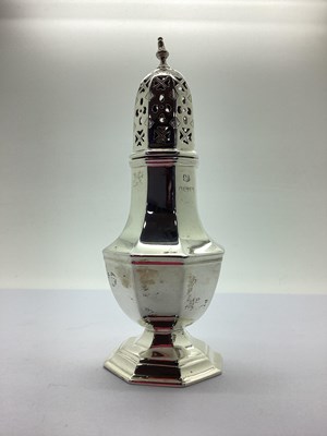 Lot 115 - A Hallmarked Silver Sugar Caster, Barker Bros,...
