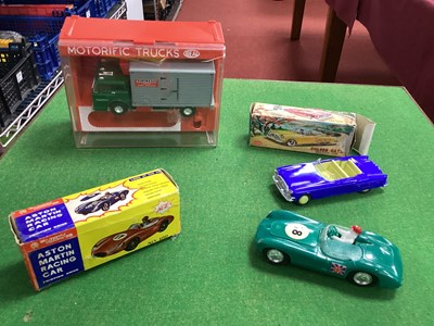 Lot 386 - Three 1960's Plastic Vehicles, a Motorific...