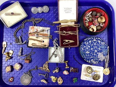 Lot 15 - A Hallmarked Silver Partial Watch Chain, the...