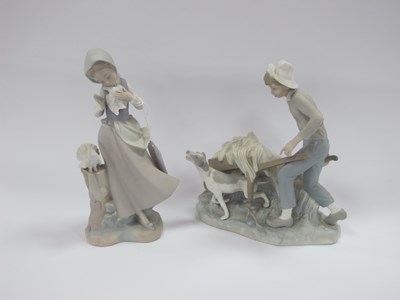 Lot 1146 - Lladro Matt Pottery Figurines, a Barrow Full P-...