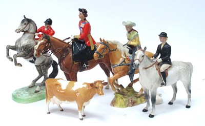 Lot 1114 - Beswick Figures, with faults including Queen...