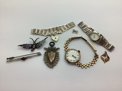 Lot 166 - A Dainty Openwork Pendant, stamped "9ct";...