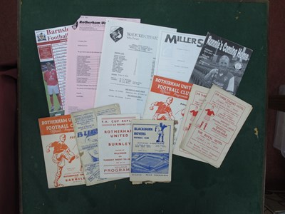 Lot 380 - Rotherham United Programmes, 1951-2 away at...
