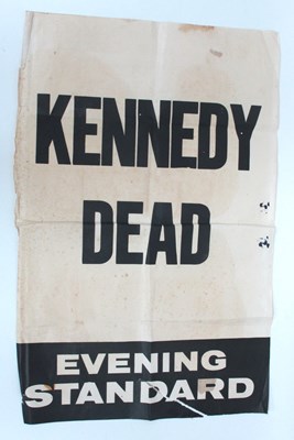 Lot 1314 - A News Stand Poster 'Kennedy Dead - Evening...