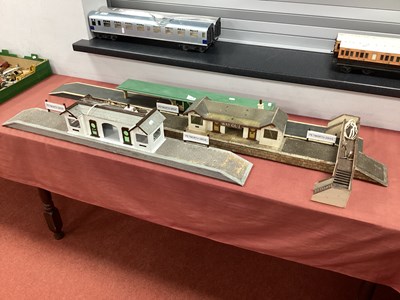 Lot 379 - Four Wooden 'Homebuilt' 'Gauge G'/1' Stations...