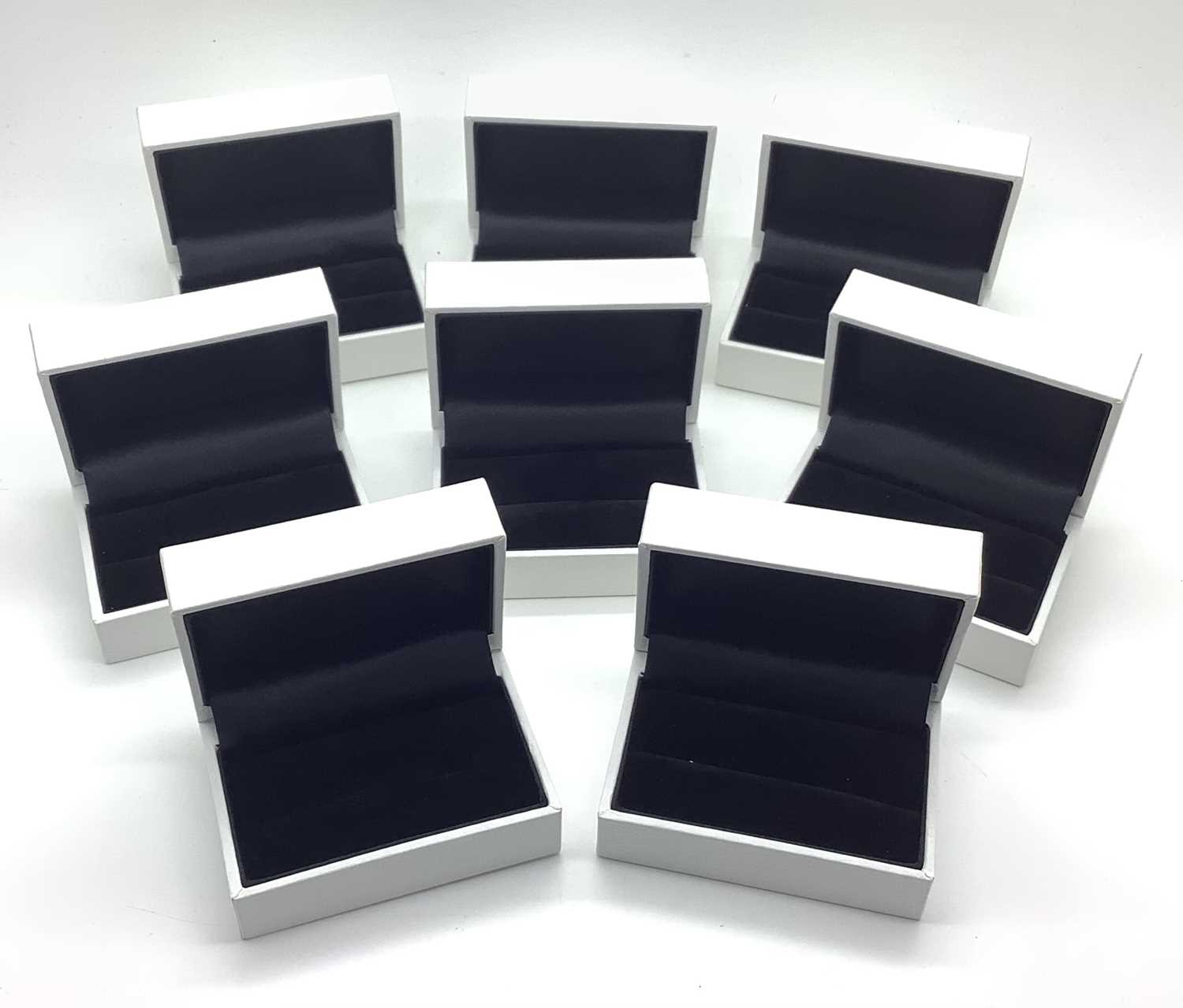 Lot 20 - Eight Modern Double Ring Boxes, (appear...