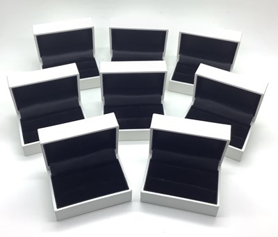 Lot 20 - Eight Modern Double Ring Boxes, (appear...
