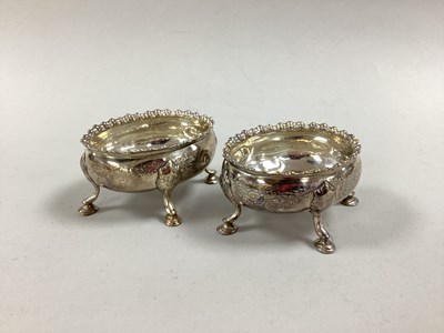 Lot 120 - A Pair of Georgian Hallmarked Silver Salts,...