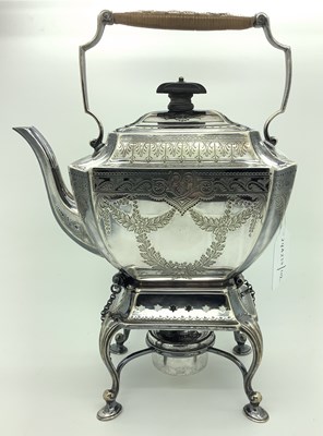 Lot 23 - Atkin Bros Decorative Plated Kettle on Burner...