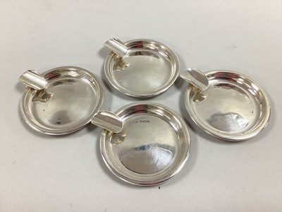 Lot 147 - A Set of Four Hallmarked Silver Ashtrays,...