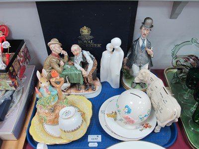 Lot 1177 - Two Italian Figure Groups, butchers, money box,...