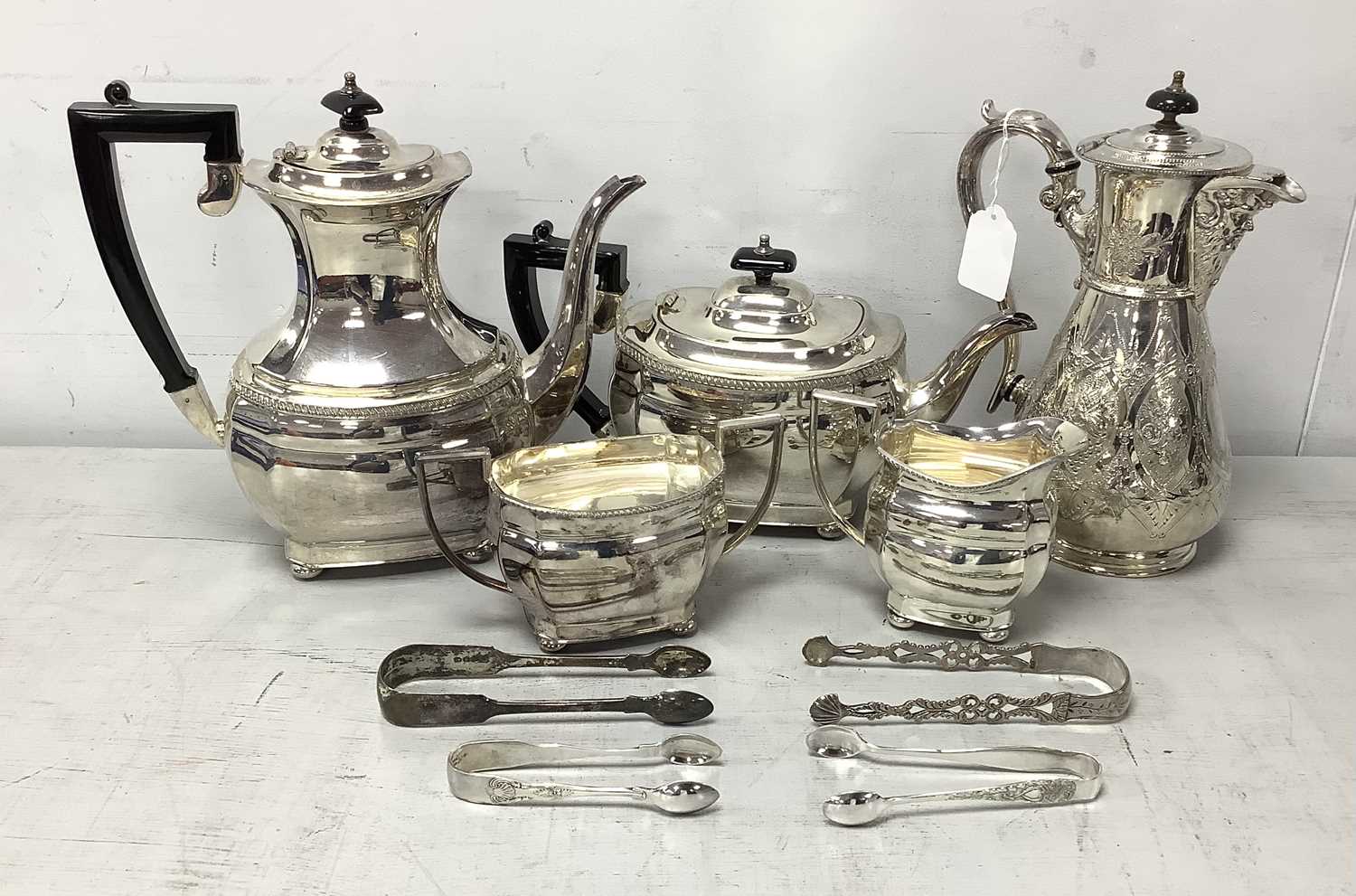 Lot 68 - A Four Piece EPNS Tea Set, each with gadrooned...