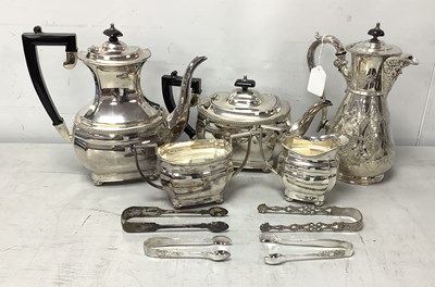 Lot 68 - A Four Piece EPNS Tea Set, each with gadrooned...
