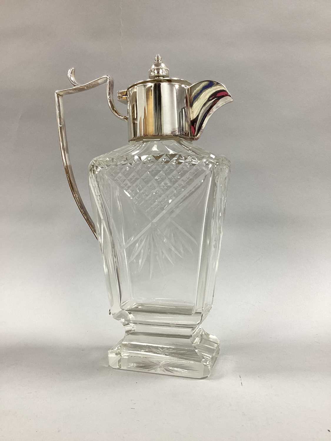 Lot 25 - A Decorative Plated Mounted Cut Glass Jug,...