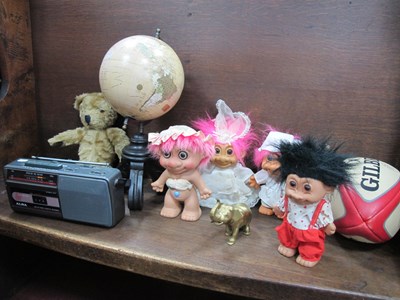 Lot 1003 - Alba cassette recorder, globe on stand, Troll...
